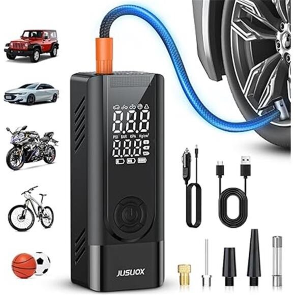 Tire Inflator Portable Air Compressor, 150PSI Cordless Air Pump for Car Tires - Picture 7 of 7